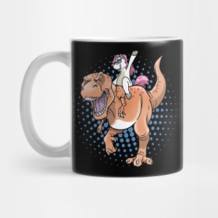 Unicorn Rides T-Rex Dinosaur Mug